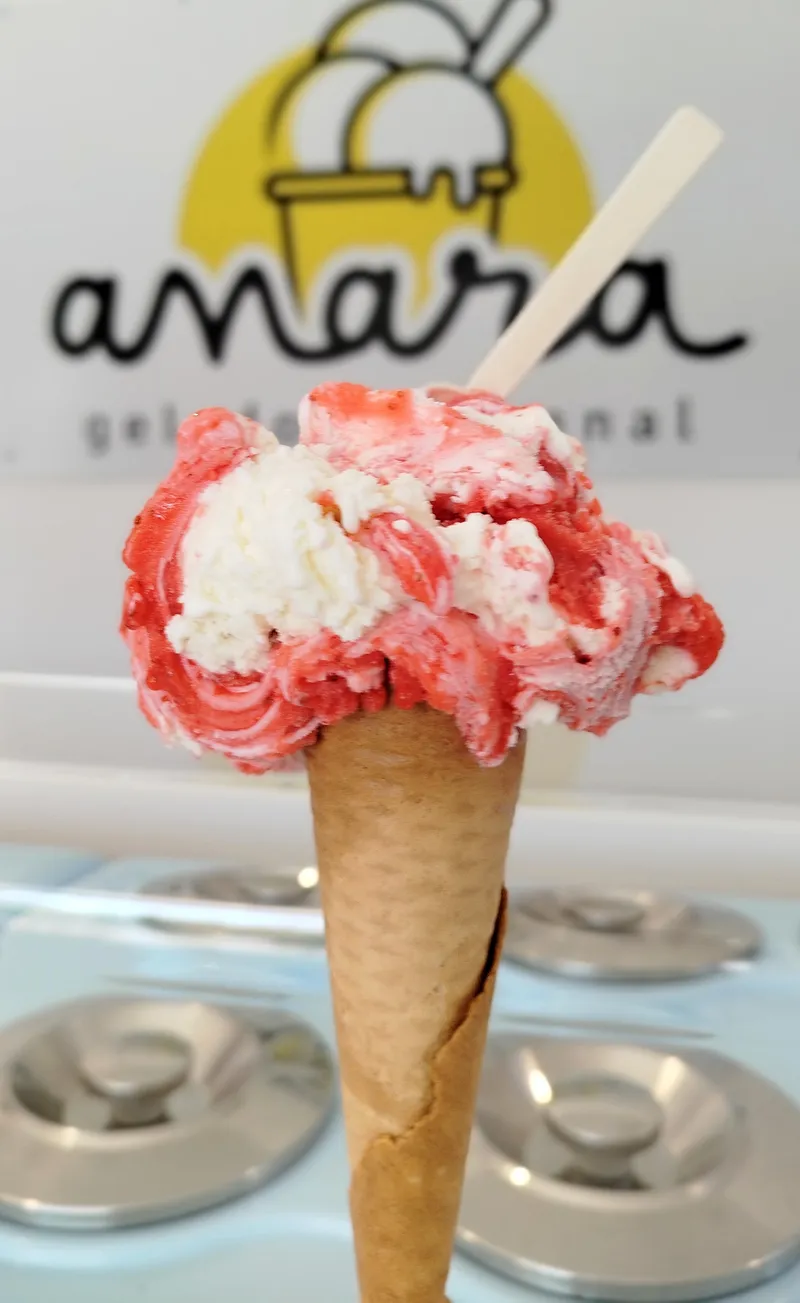 Strawberry Fior di Latte with Strawberry Swirl