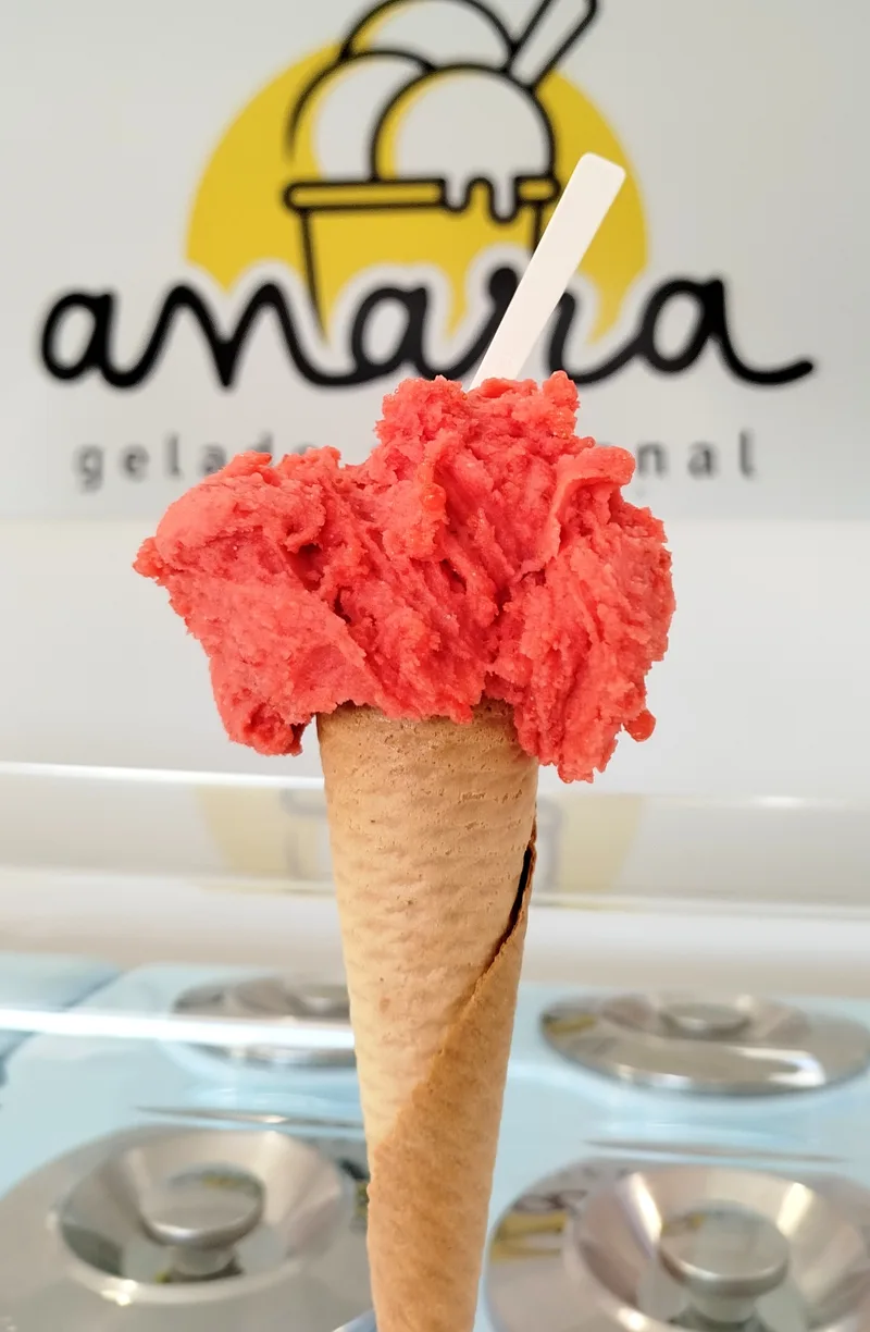 Strawberry artisanal gelato — Anara Gelado Artesanal